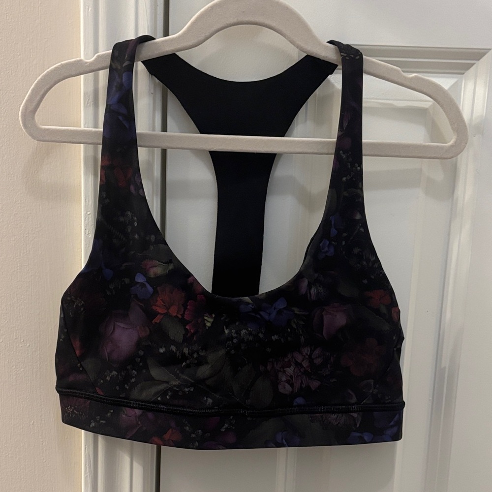 Lululemon Break Free Bra Nulux in the Frozen Flourish Multi/Black Color (6)